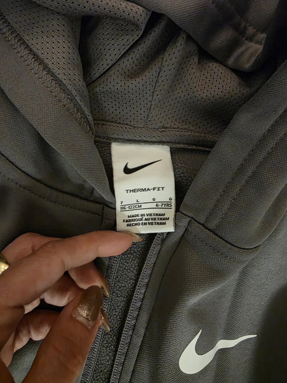 Nike Kids Gray Swoosh Tape-Trim Jogger Pants